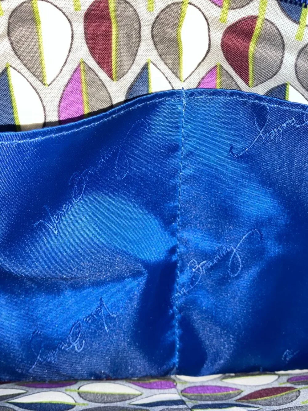 Vera Bradley Shoulder Bag Women Blue Emily Satchel Cobalt Purse Travel Handbag